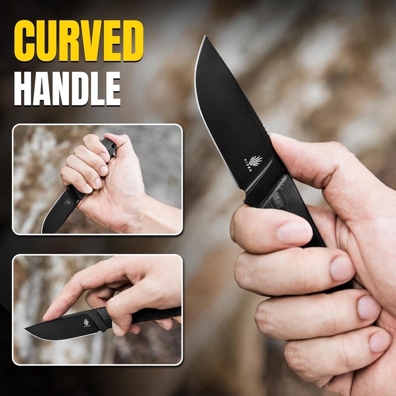 KIZER سكين سمولت الثابتة، 2.93 إنش من فولاذ 3V، سكين جيب بنقطة إسقاط، سكاكين ثابتة للتخييم مع غمد، مقبض G10 وميكارا، سكين EDC صغير للرجال والنساء للاستخدام الخارجي والداخلي 1063A2 - Image 5